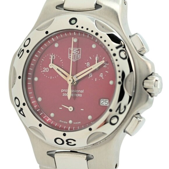 Vintage Ladies 34mm Tag Heuer Kirium Purple Dial Chronograph Watch CL1213.BA0705 - Picture 1 of 11